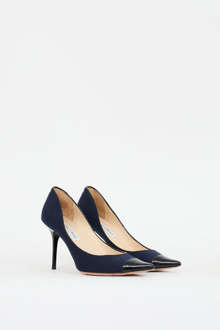 Jimmy Choo Navy 
Black Patent Toe Pump