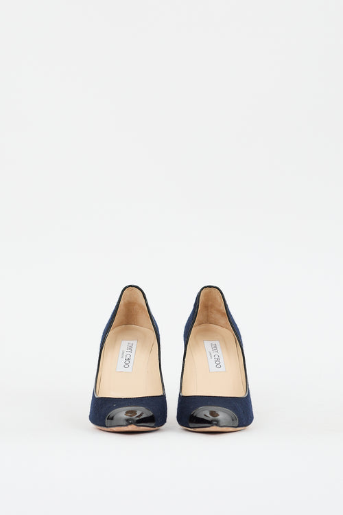 Jimmy Choo Navy 
Black Patent Toe Pump