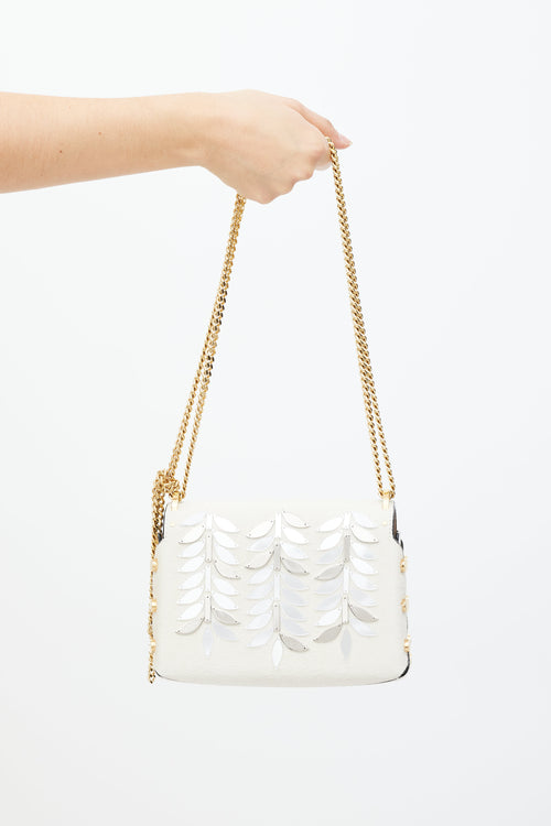 Jimmy Choo White 
Gold Lockett Textured Bag