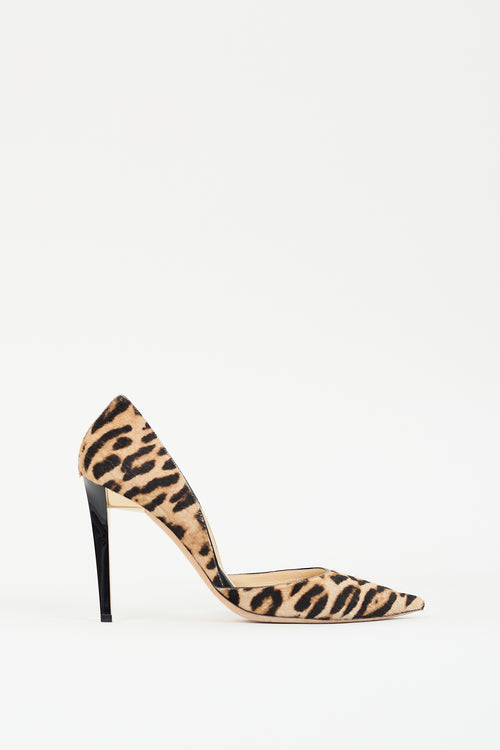 Jimmy Choo Beige 
Black Printed Hair Pump