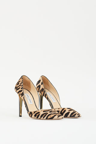 Jimmy Choo Beige 
Black Printed Hair Pump