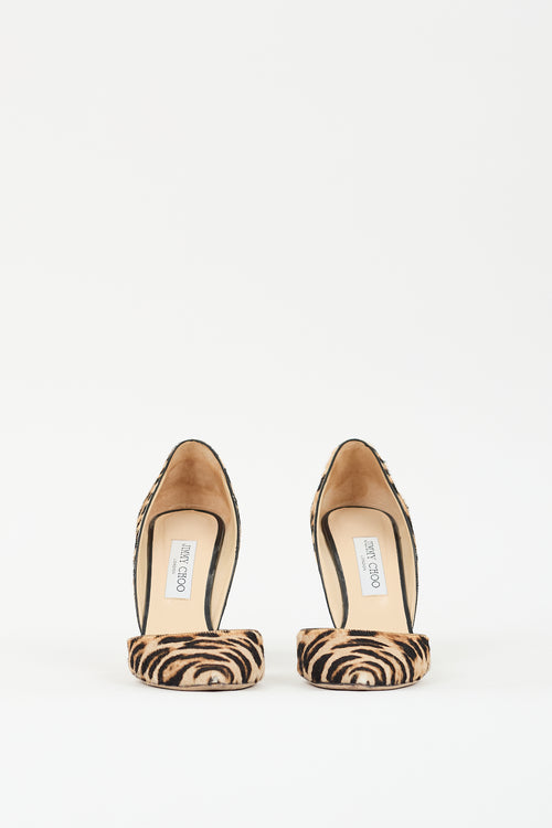 Jimmy Choo Beige 
Black Printed Hair Pump