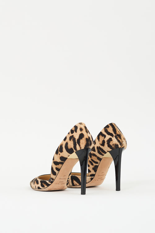 Jimmy Choo Beige 
Black Printed Hair Pump