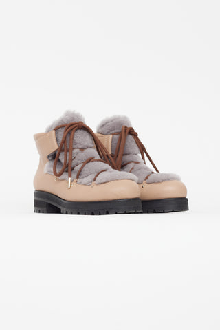 Jimmy Choo Beige 
Grey Ditto Shearling Boot