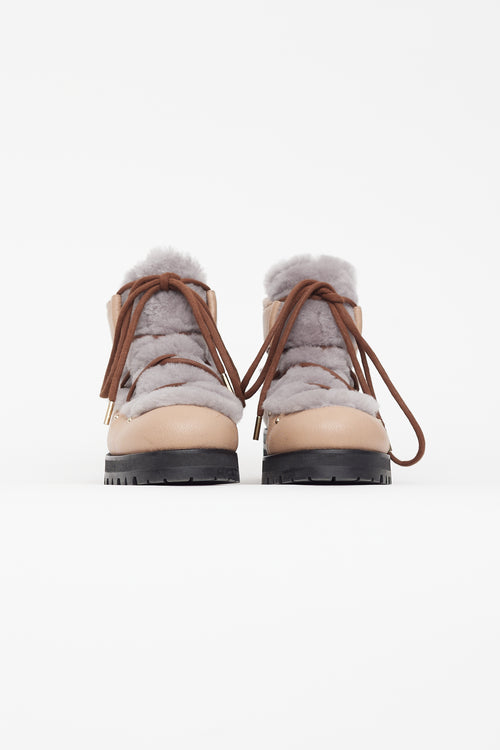 Jimmy Choo Beige 
Grey Ditto Shearling Boot