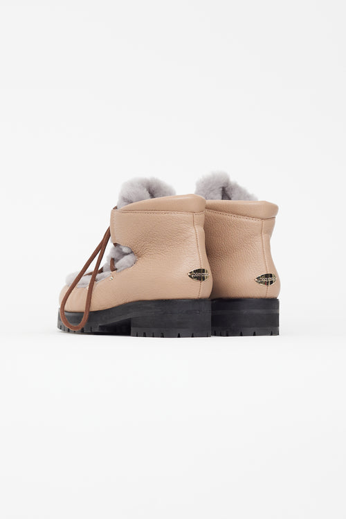 Jimmy Choo Beige 
Grey Ditto Shearling Boot