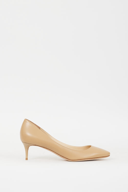 Jimmy Choo Beige Leather Low Heel Pump