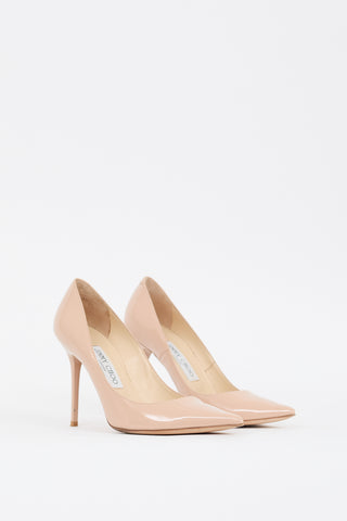 Jimmy Choo Beige Patent Leather Love 100 Pump