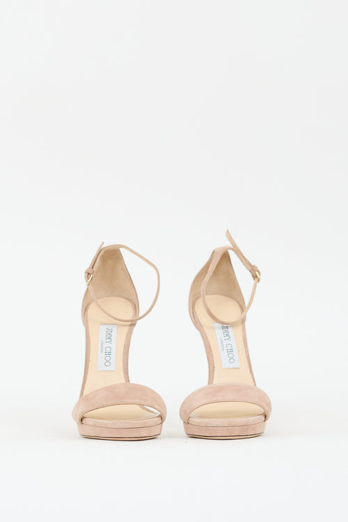 Jimmy Choo Beige Suede Misty Heeled Sandal