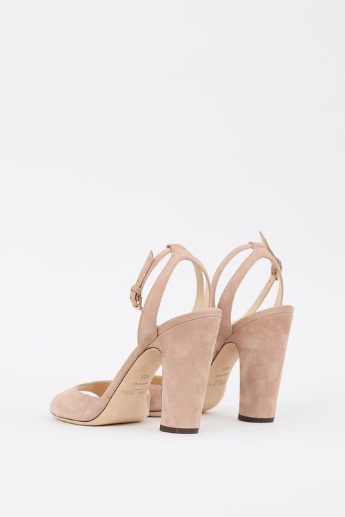 Jimmy Choo Beige Suede Miranda 85 Heel