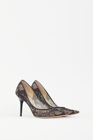 Jimmy Choo Black 
Beige Lace Love Pump