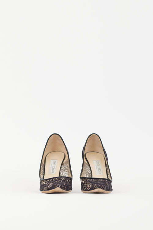 Jimmy Choo Black 
Beige Lace Love Pump