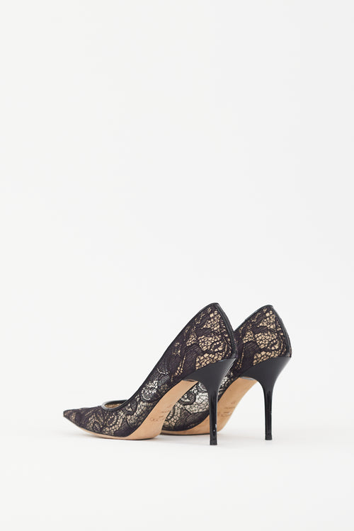 Jimmy Choo Black 
Beige Lace Love Pump