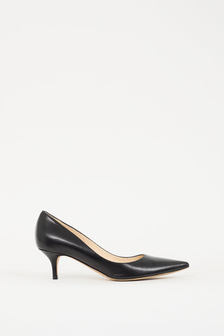 Jimmy Choo Black Leather Romy 60 Pointed Toe Pump