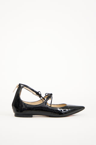 Jimmy Choo Black Patent Sage Flat