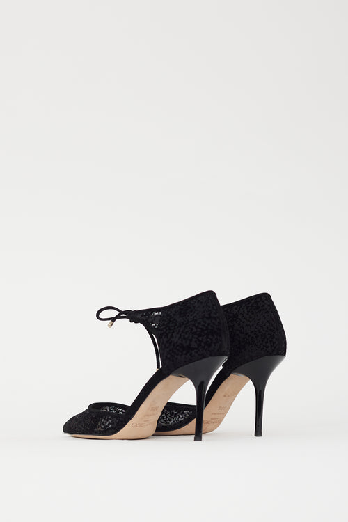 Jimmy Choo Black Velvet Mesh Vince D
Orsay Heel