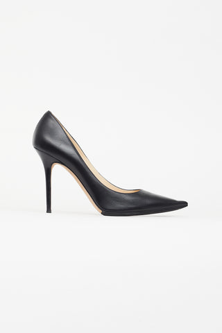 Jimmy Choo Black Leather Pointed Toe Stiletto Pump