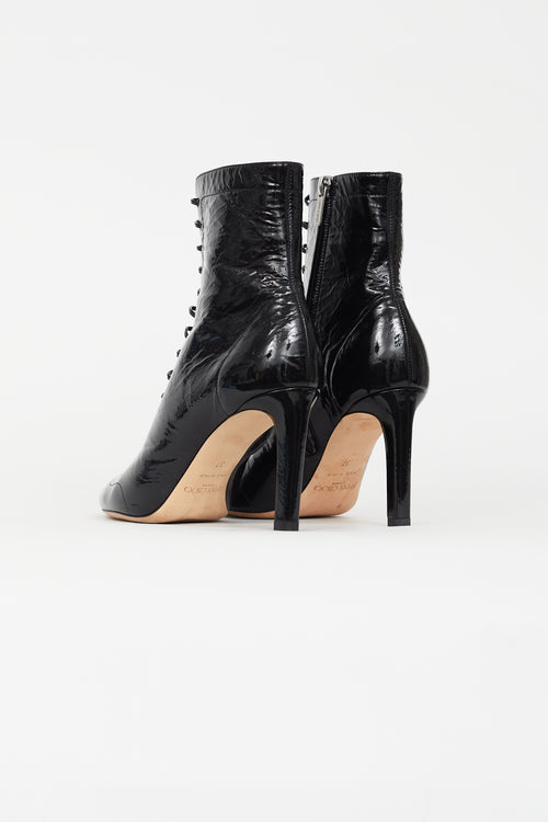 Jimmy Choo Black Patent Daize Heeled Boot