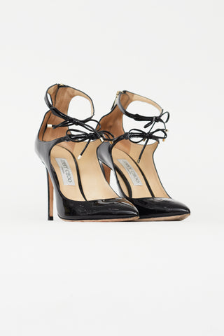 Jimmy Choo Black Patent Bow Heel