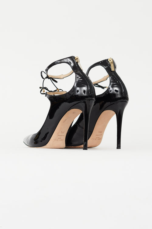 Jimmy Choo Black Patent Bow Heel