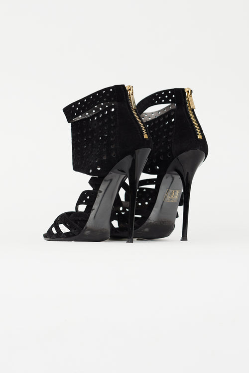 Jimmy Choo Black Suede Malika Strappy Sandal