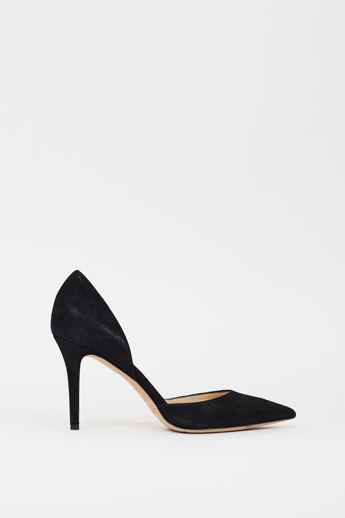 Jimmy Choo Black Shiny Suede Addison D
Orsay Pump