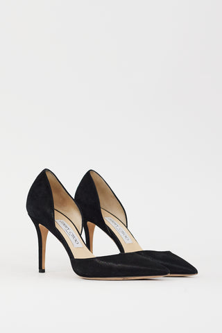 Jimmy Choo Black Shiny Suede Addison D
Orsay Pump