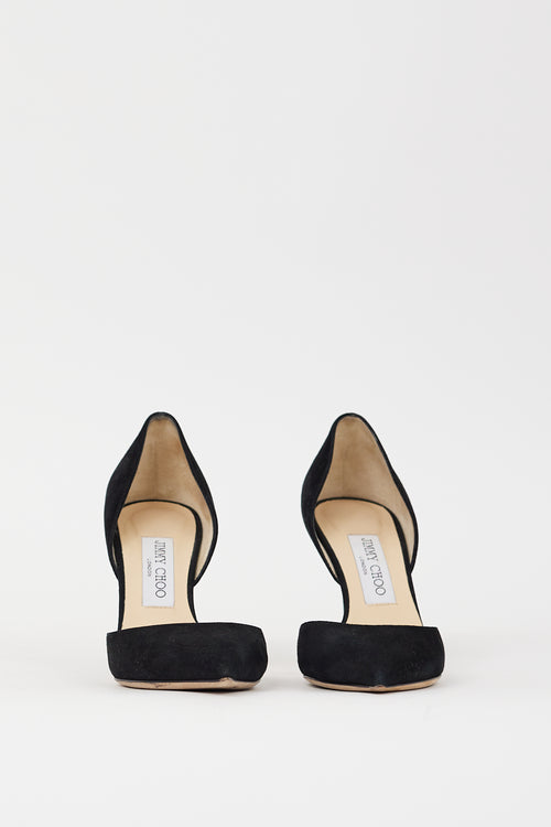 Jimmy Choo Black Shiny Suede Addison D
Orsay Pump