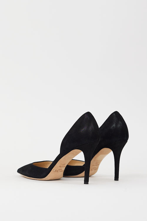 Jimmy Choo Black Shiny Suede Addison D
Orsay Pump