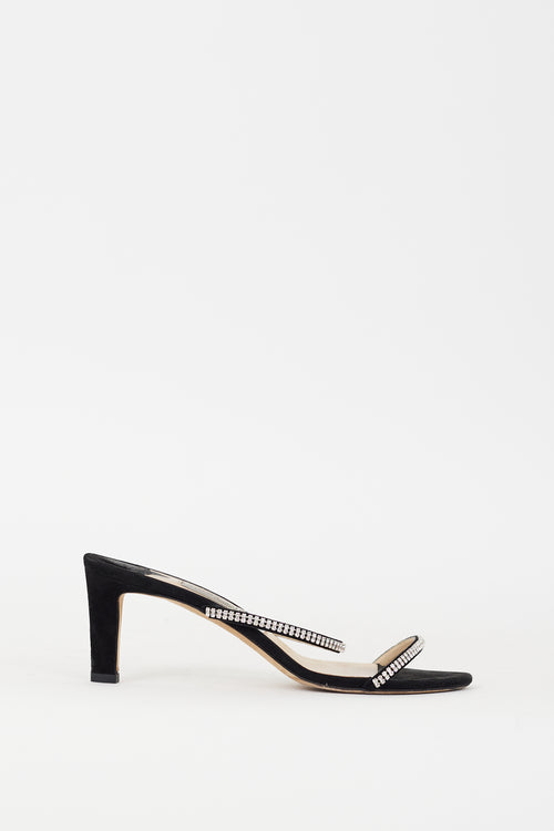 Jimmy Choo Black 
Silver Crystal Bea 65 Heel