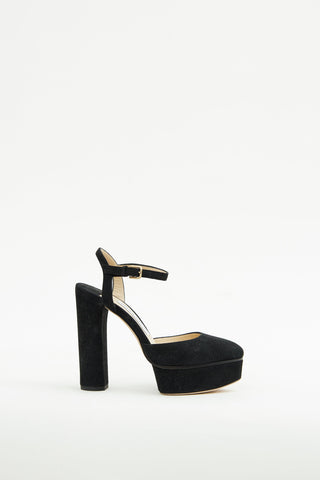 Jimmy Choo Black Suede Maple Platform Pump