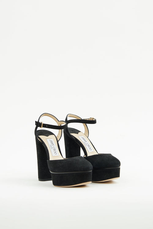 Jimmy Choo Black Suede Maple Platform Pump