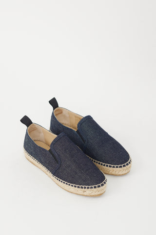 Jimmy Choo Navy Denim Lichi Espadrille Flat