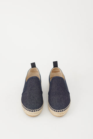 Jimmy Choo Navy Denim Lichi Espadrille Flat