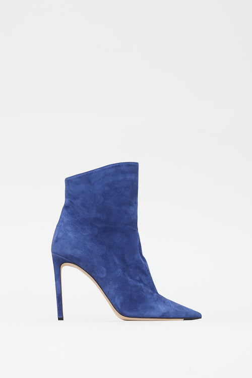 Jimmy Choo Navy Leather 
Suede Convertible Knee High Boot