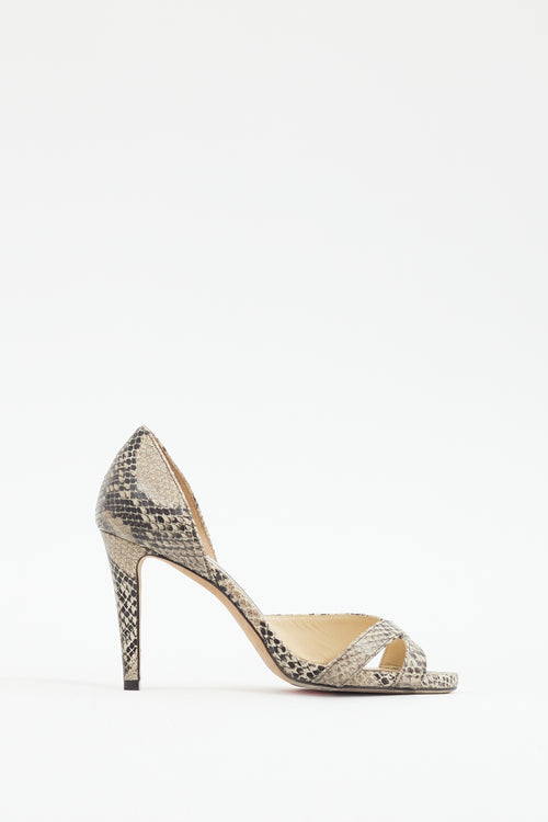 Jimmy Choo Brown 
Black Textured D
Orsay Heel