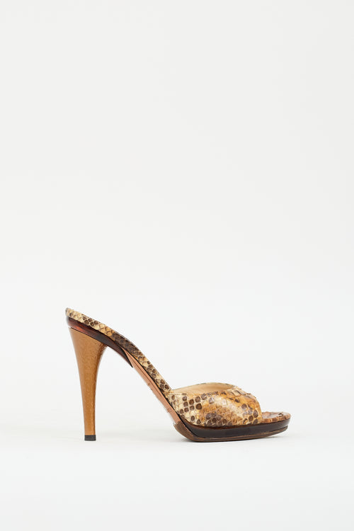 Jimmy Choo Brown Textured Leather Mule