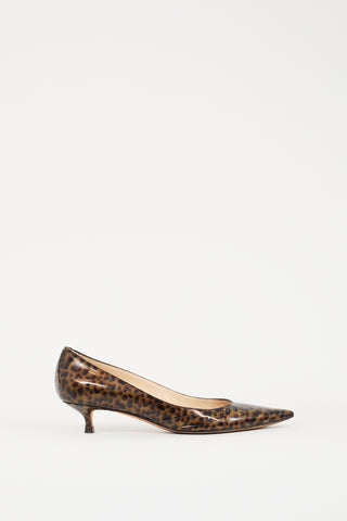 Jimmy Choo Brown 
Black Patent Printed Amelia Pump