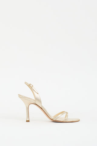 Jimmy Choo Gold Leather Heeled Sandal