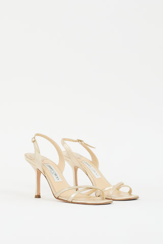 Jimmy Choo Gold Leather Heeled Sandal