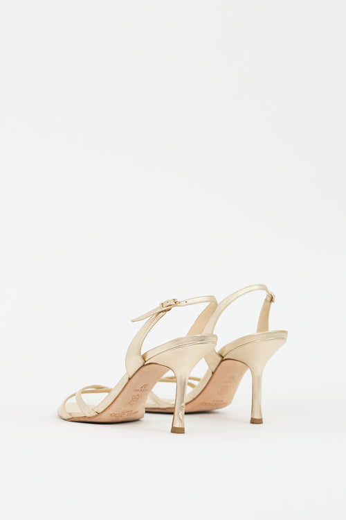 Jimmy Choo Gold Leather Heeled Sandal