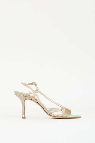 Jimmy Choo Gold Leather Slingback Heel