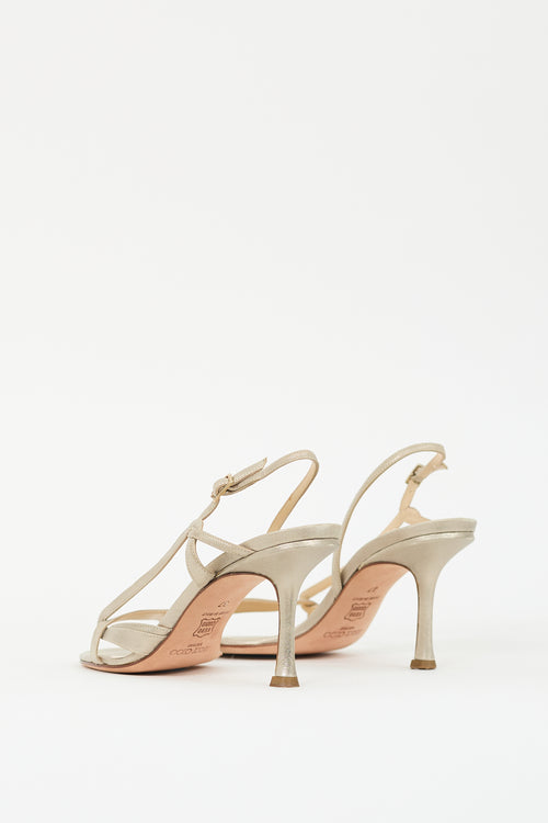 Jimmy Choo Gold Leather Slingback Heel