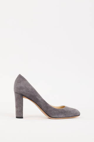 Jimmy Choo Grey Suede Laria 85 Heel