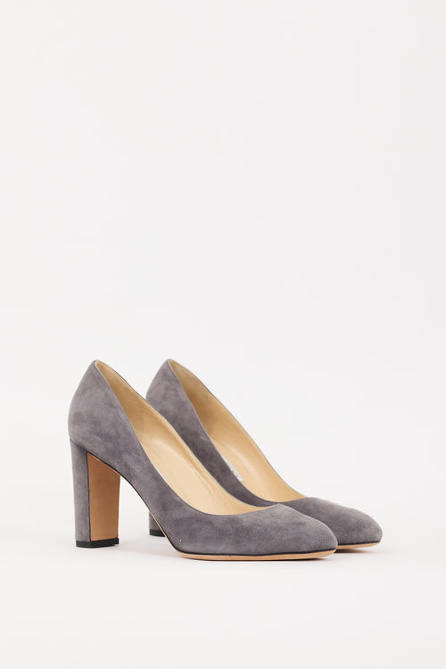 Jimmy Choo Grey Suede Laria 85 Heel