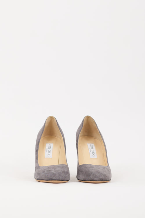 Jimmy Choo Grey Suede Laria 85 Heel