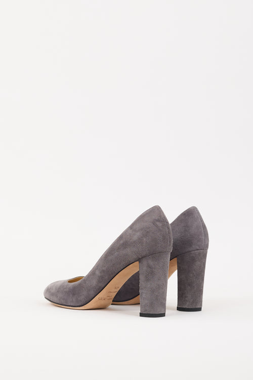 Jimmy Choo Grey Suede Laria 85 Heel