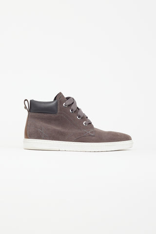 Jimmy Choo Grey Suede Mid Sneaker