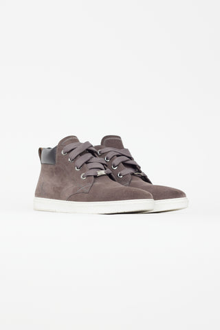 Jimmy Choo Grey Suede Mid Sneaker