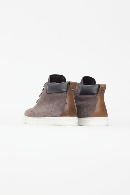 Jimmy Choo Grey Suede Mid Sneaker